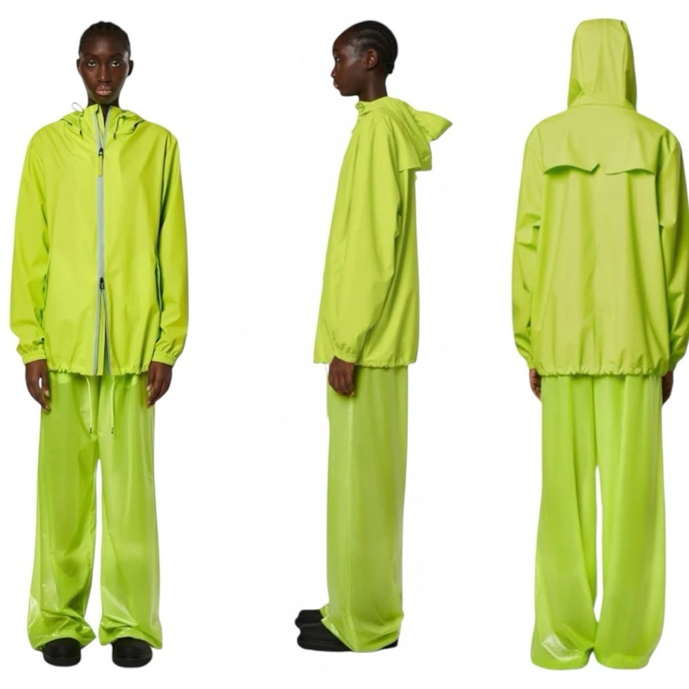 RAINS Reflective Digital‎ Lime Unisex Storm Breaker Jacket | L